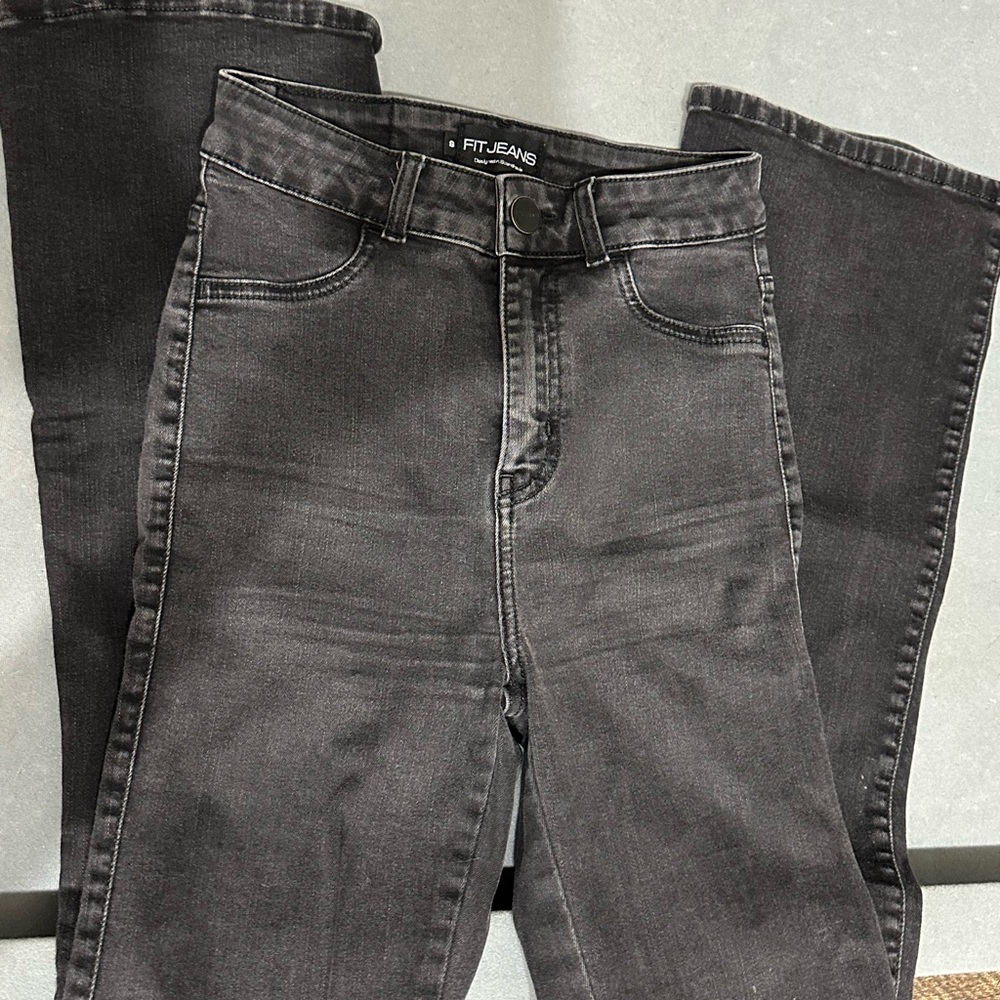 Black Flared Denim Jeans- FIT JEANS
